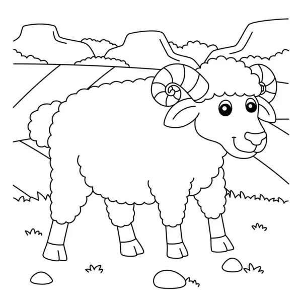 Página para colorear de ovejas para niños — Vector de stock