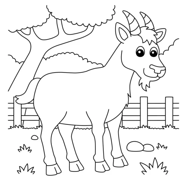 Goat Coloring Page για παιδιά — Διανυσματικό Αρχείο