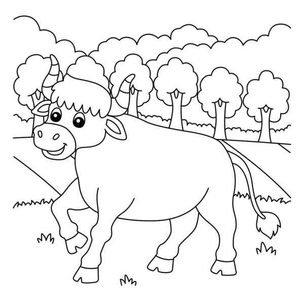 Ox Coloring Page for Kids — Stock vektor