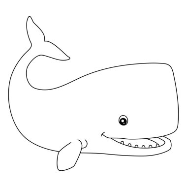 Çocuklar için Sperm Balina Boyama Sayfası İzole Edildi