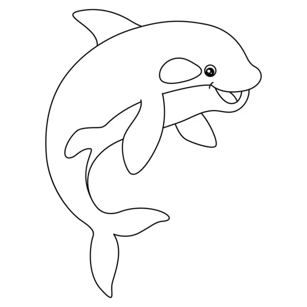 Killer Whale Coloring Page for Kids — Stock Vector