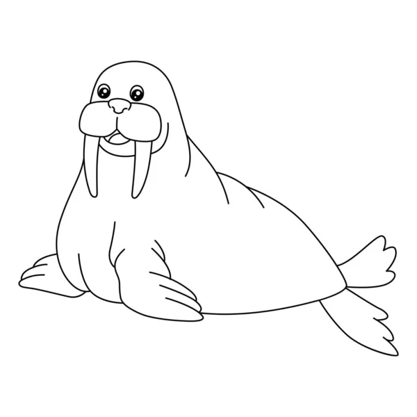 Walrus Coloring Page Isolated for Kids — стоковый вектор