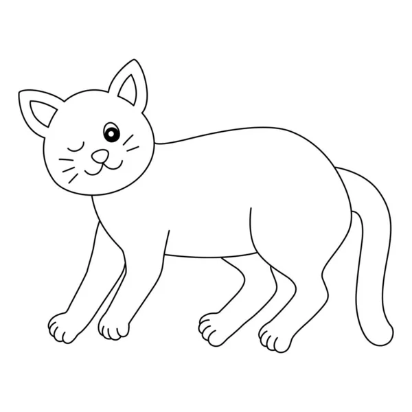 Cat Coloring Page Isolated for Kids — Stock Vector