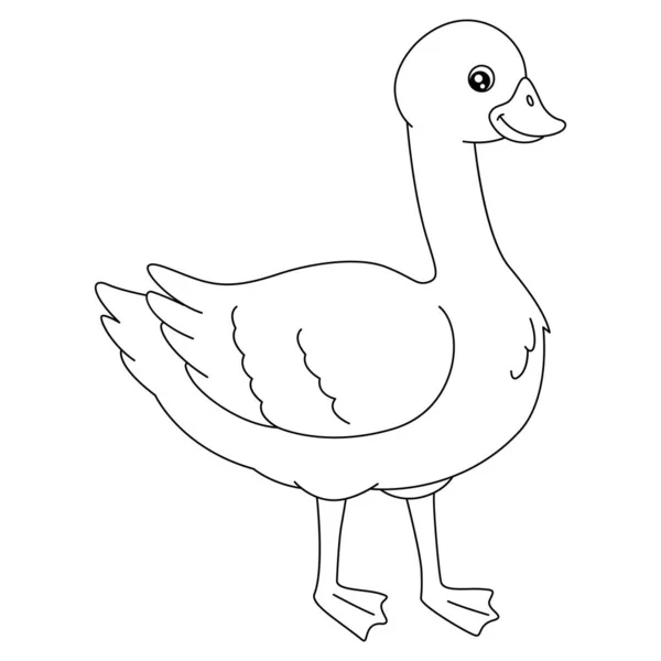 Goose Coloring Page Isolated for Kids — стоковый вектор