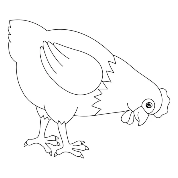 Chicken Coloring Page Isolated for Kids — Vettoriale Stock