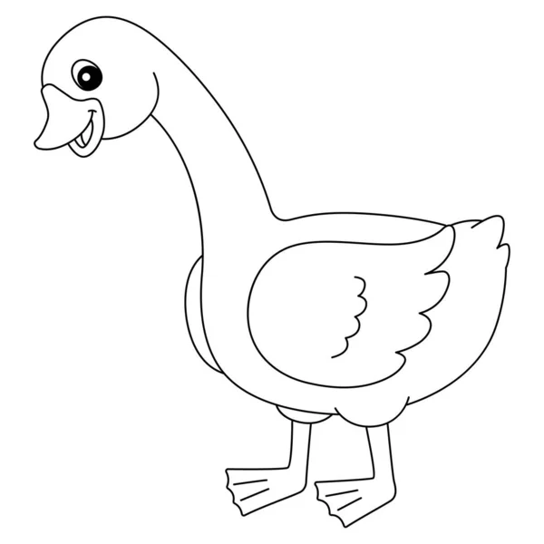 Goose Coloring Page Isolated for Kids — стоковый вектор