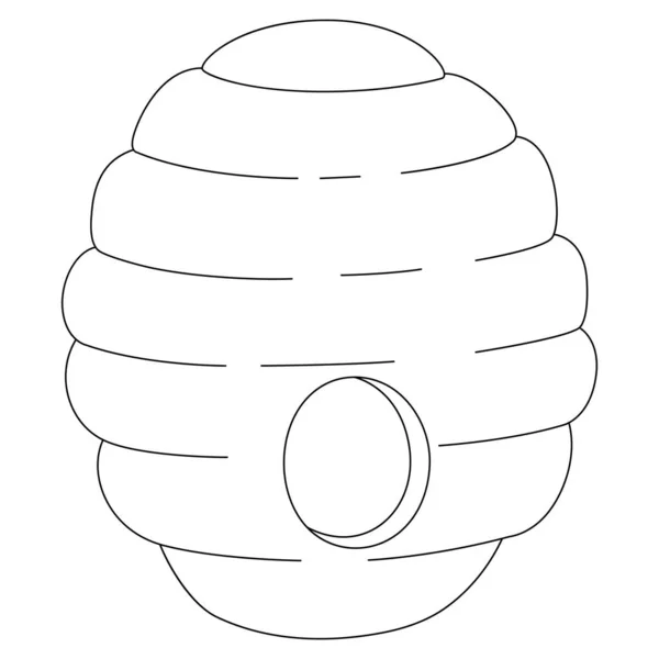 Beehive Coloring Page for Kids — 图库矢量图片