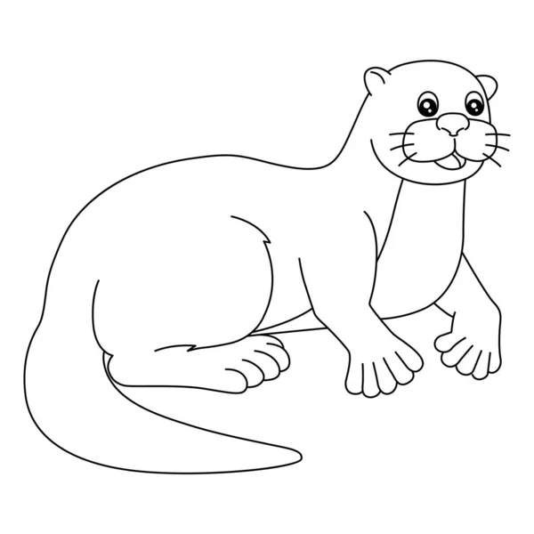 River Otter Coloring Page Isolated for Kids —  Vetores de Stock