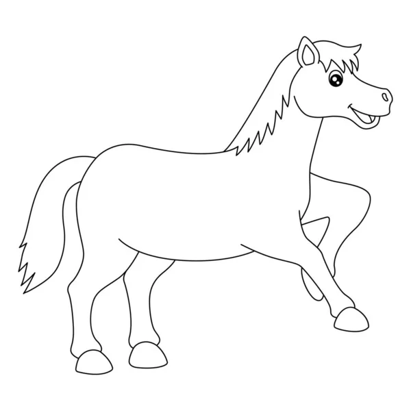 Horse Coloring Page Isolated for Kids — Vettoriale Stock