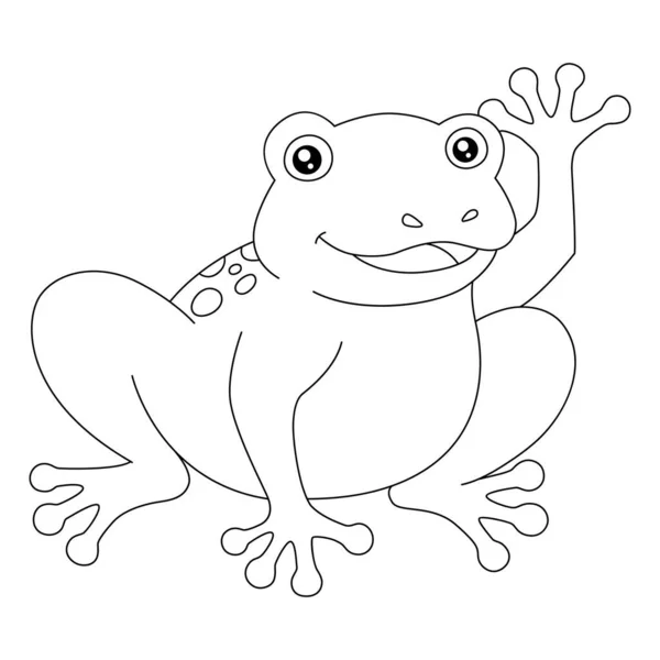 Frog Coloring Page Isolated for Kids — Wektor stockowy