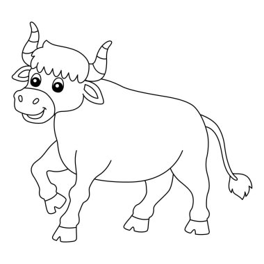 Öküz Boyama Sayfası Çocuklar İçin İzole Edildi