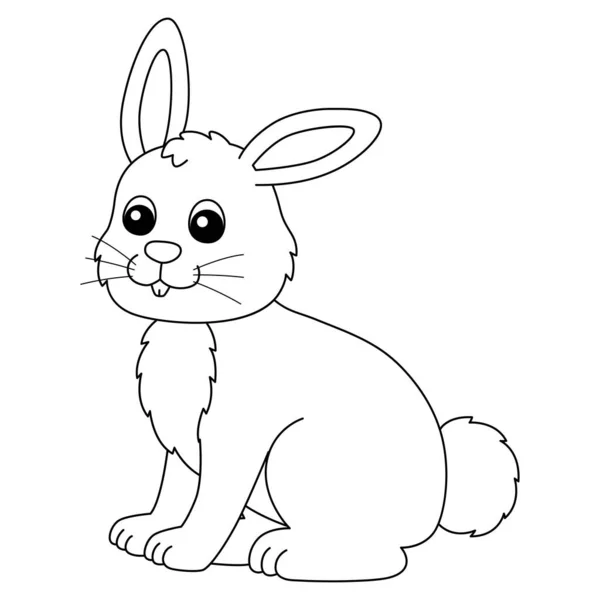 Rabbit Coloring Page Isolated for Kids — 图库矢量图片
