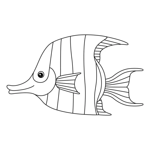 Angelfish Coloring Page Isolated for Kids — ストックベクタ