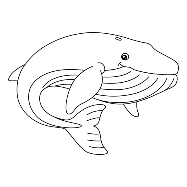 Blue Whale Coloring Page Isolated for Kids — Stock Vector