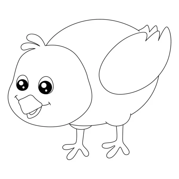 Chick Picking Coloring Page Isolated for Kids — стоковый вектор