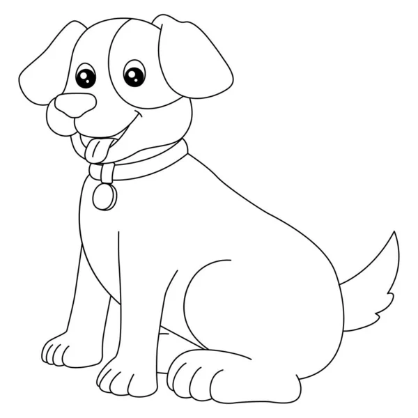 Dog Coloring Page Isolated for Kids — Vetor de Stock