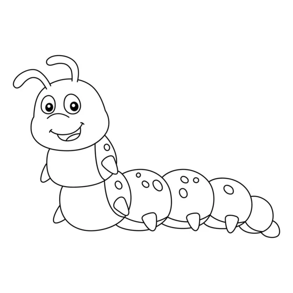Página para colorir da Caterpillar isolada para crianças — Vetor de Stock