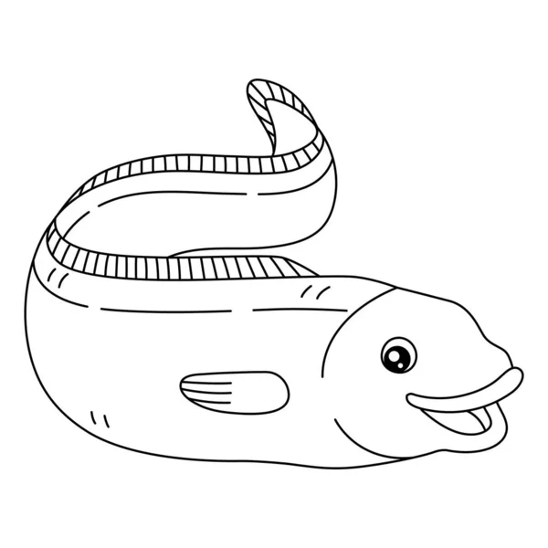 Página para colorear de anguila aislada para niños — Archivo Imágenes Vectoriales