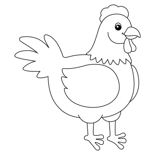 Chicken Coloring Page Isolated for Kids — 图库矢量图片