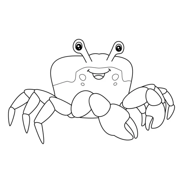 Red Jamaican Crab Coloring Isolated Page for Kids — Stock Vector