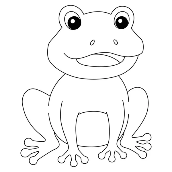 Frog Coloring Page Isolated for Kids — Wektor stockowy