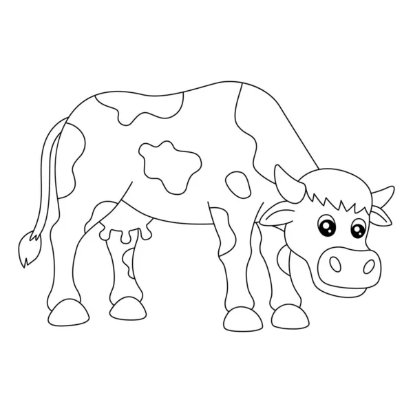 Cow Coloring Page Isolated for Kids — Stock vektor