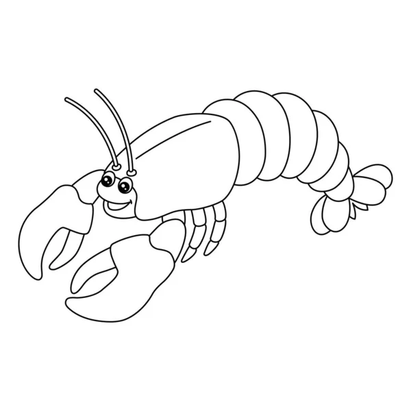 Lobster Coloring Page Isolated for Kids — стоковый вектор