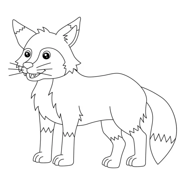 Fox Coloring Page Isolated for Kids — Vettoriale Stock
