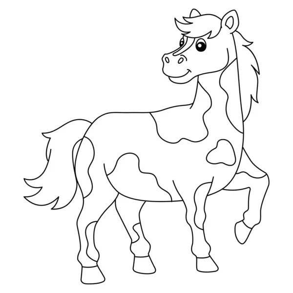 Horse Coloring Page Isolated for Kids — стоковый вектор