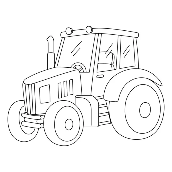 Tractor Coloring Page Isolated for Kids — Stock Vector