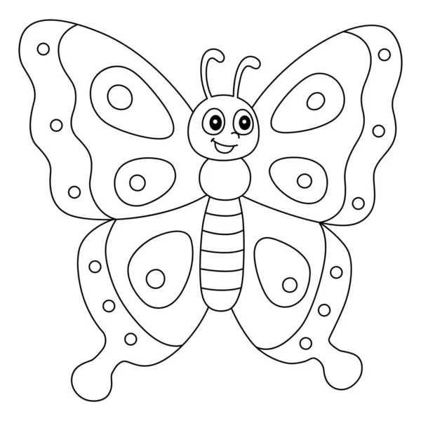 Butterfly Coloring Page Isolated for Kids — стоковый вектор