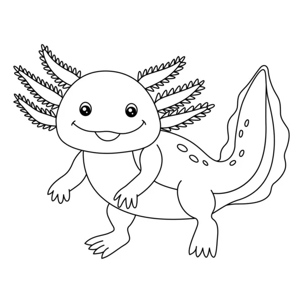 Axolotl Розмальовка Ізольовані для дітей — стоковий вектор