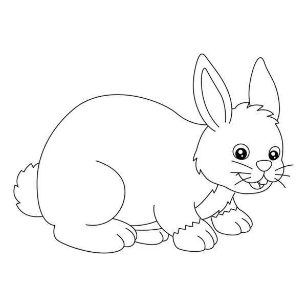 Rabbit Coloring Page Isolated for Kids — Stock Vector