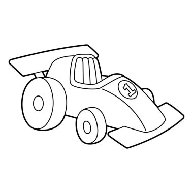 Race Car Coloring Page Isolated for Kids