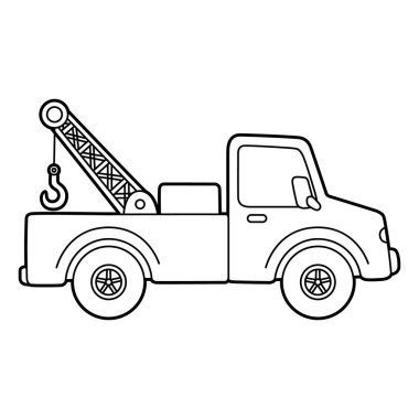 Tow Truck Coloring Page Isolated for Kids