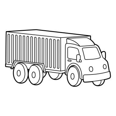 Truck Coloring Page Isolated for Kids
