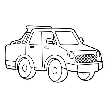 Off Road Truck Coloring Page Isolated for Kids
