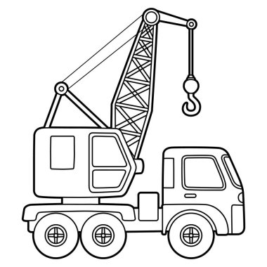 Crane Coloring Page Isolated for Kids