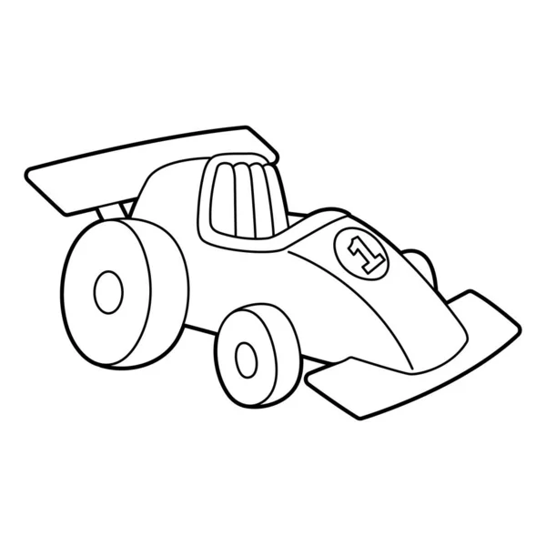 Race Car Coloring Page Isolated for Kids — Stok Vektör