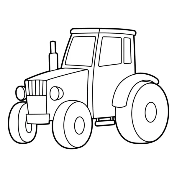 Tractor Coloring Page Isolated for Kids — Stock Vector