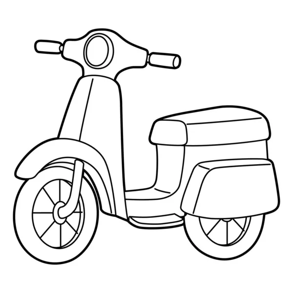 Scooter Coloring Page Isolated for Kids — Vettoriale Stock