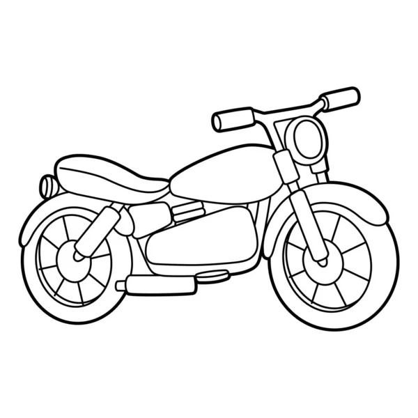 Motorcycle Coloring Page Isolated for Kids — Stockový vektor