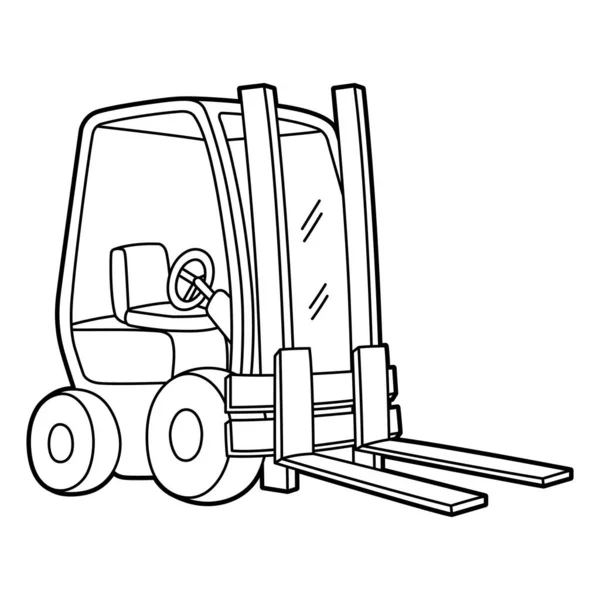 Forklift Coloring Page Isolated for Kids — Stock Vector