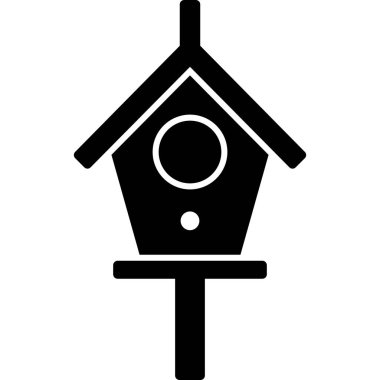 Bird House Glyph Icon Vector
