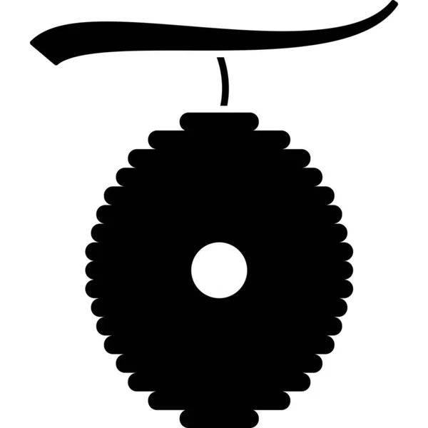 Beehive Bee Glyph Icon Vector — Stok Vektör