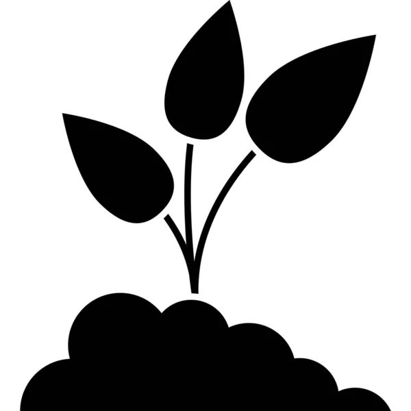 Seedling Plant Glyph Icon Vector — Vettoriale Stock