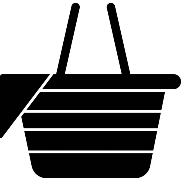 Picnic Basket Glyph Icon Vector — стоковый вектор