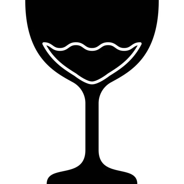 Wine Glass Glyph Icon Vector —  Vetores de Stock