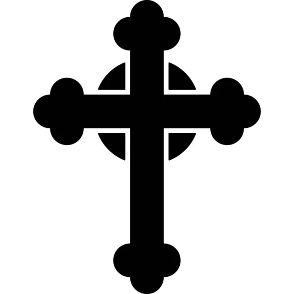 Jesus Cross Glyph Icon Vector — стоковий вектор