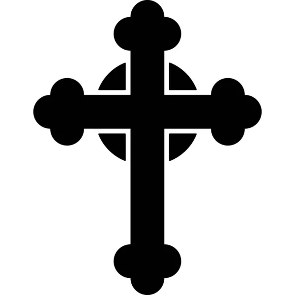 Jesus Cross Glyph Icon Vector — 스톡 벡터